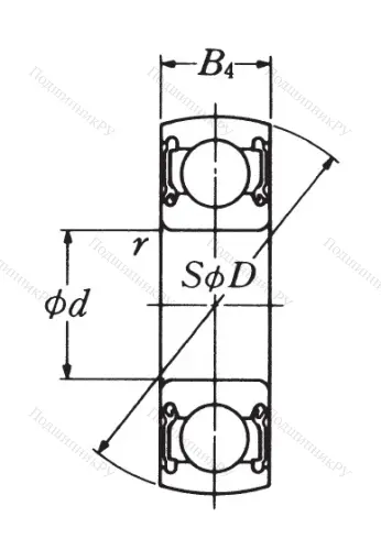 Однорядный шариковый подшипник CS 201 LLU от производителя  NSK