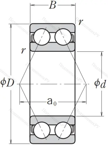 Двухрядный шариковый подшипник 5206 2RSTNG C 3 от производителя  NSK