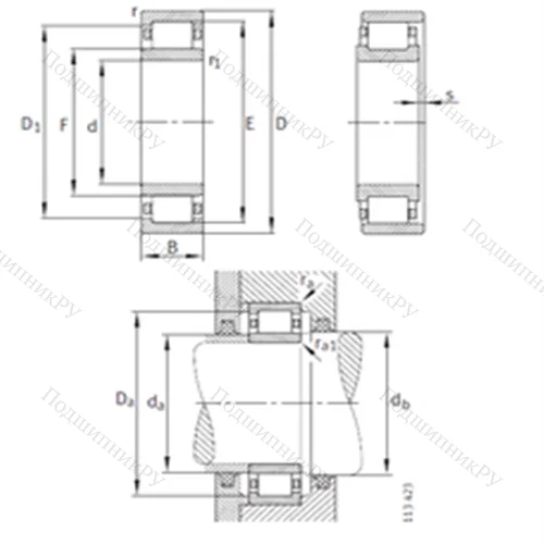 Подшипник роликовый радиальный NU 340-E-M 1