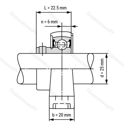 Подшипниковый узел KP 005-ST - Вал: 25 мм от производителя  LPZ