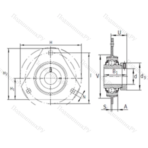 Подшипниковый узел шариковый радиальный RRTR 30
