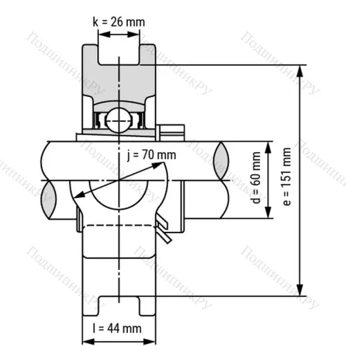 Подшипниковый узел UKT 213 - Вал: 60 мм от производителя  LPZ