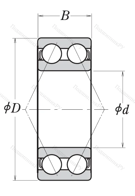 Двухрядный шариковый подшипник 3201 B 2RSRTNG