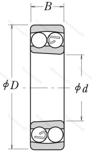 Двухрядный шариковый подшипник 1215 K в Москве