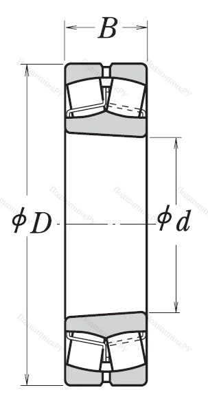 Сферический роликовый подшипник с конической посадкой на вал 22207 CKE 4 C 3 S 11