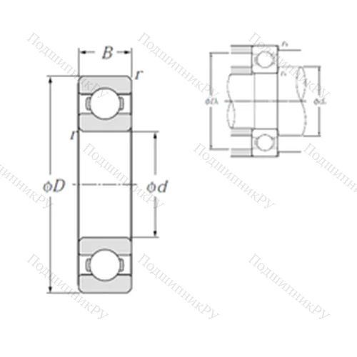 Подшипник шариковый радиальный 6809