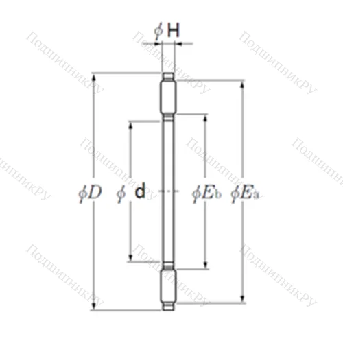 Подшипник игольчатый упорный AXK 1105