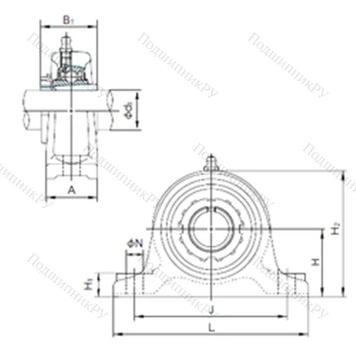 Подшипниковый узел шариковый радиальный UKIP 317+H 2317