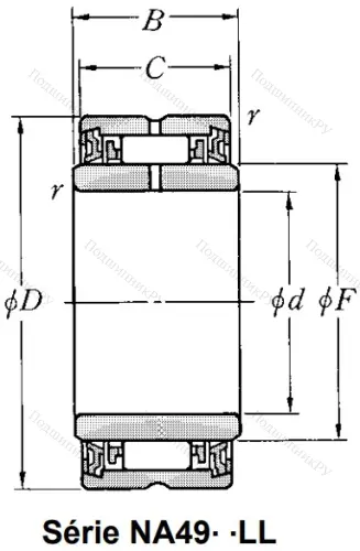 Игольчатый подшипник NA 4902 LL/3AS от производителя  NTN