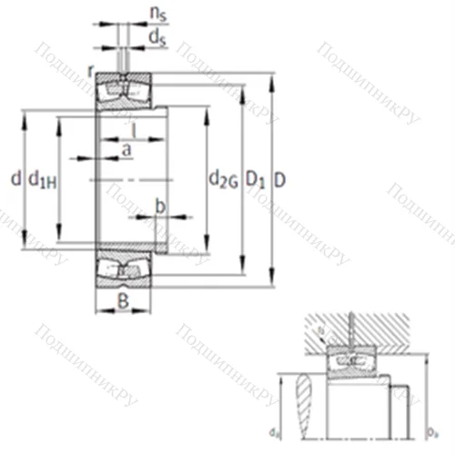 Подшипник роликовый радиальный самоцентрирующийся 23096-K-MB+AHX 3096G