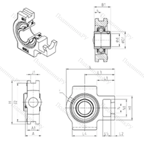 Подшипниковый узел шариковый радиальный UCT 211 от производителя  SNR