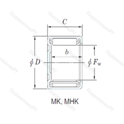 Подшипник игольчатый радиальный MHK 18161