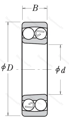 Двухрядный шариковый подшипник 1307 K C 3 от производителя  NSK