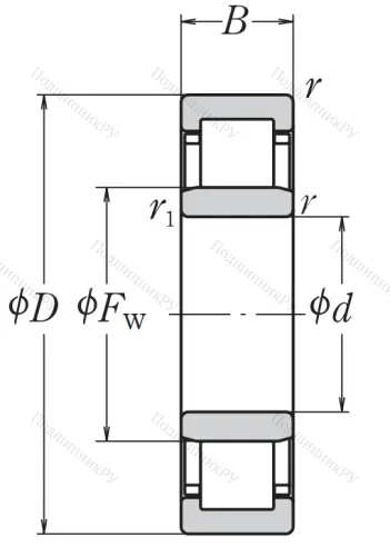 Роликовый цилиндрический подшипник NJ 203 W C 3 от производителя  NSK