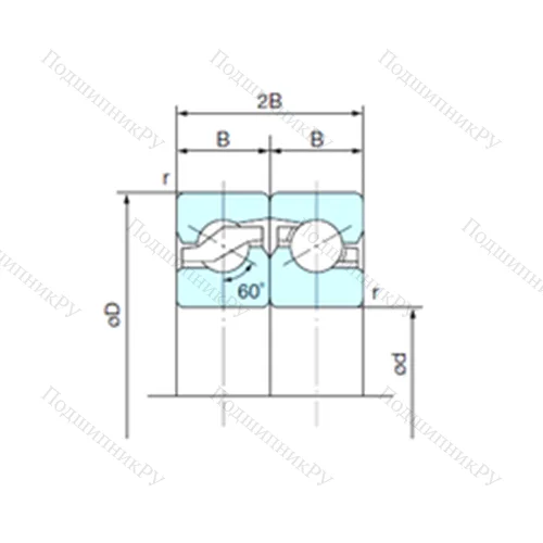 Подшипник шариковый упорно-радиальный спаренный 55TAB 12DF от производителя  NACHI