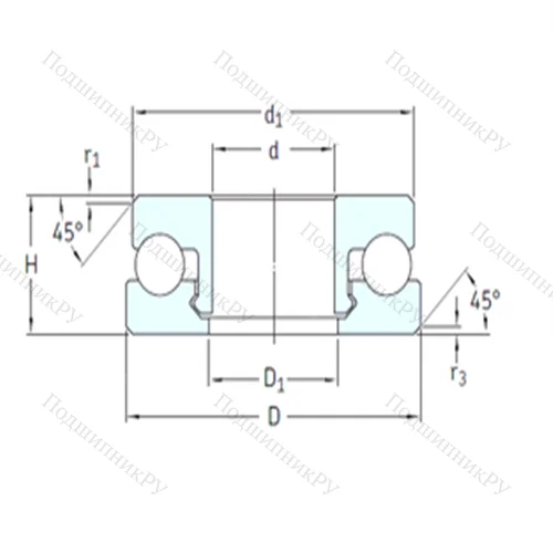 Подшипник шариковый упорный 51207V/HR 22Q 2