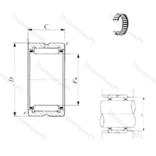 Подшипник игольчатый радиальный BR 202816