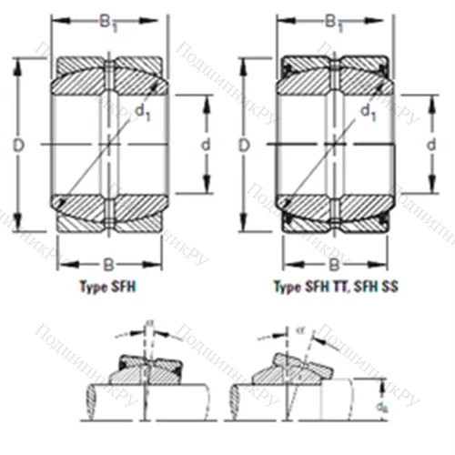 Подшипник скольжения сферический 30SFH 52