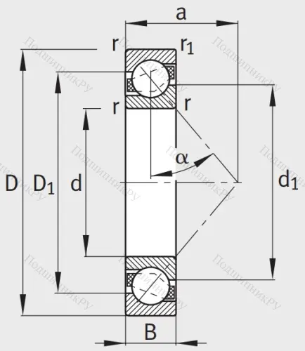 Однорядный шариковый подшипник 7204 B XL TVP от производителя  FAG