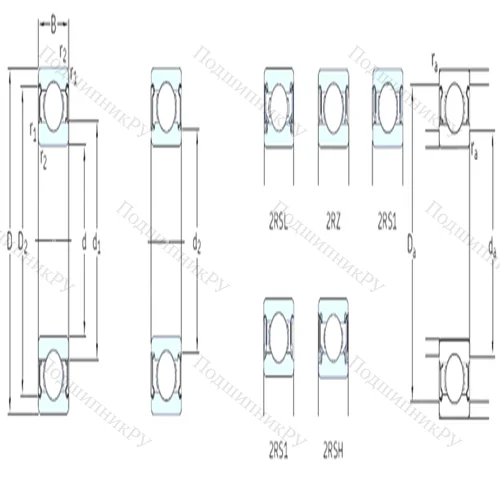 Подшипник шариковый радиальный W 627/5-2ZS