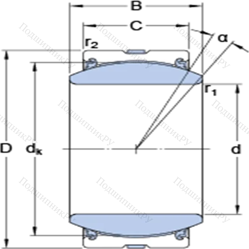 Радиальные сферические подшипники скольжения с контактными поверхностями сталь/сталь, требующие техобслуживания GE 260 TXA-2LS