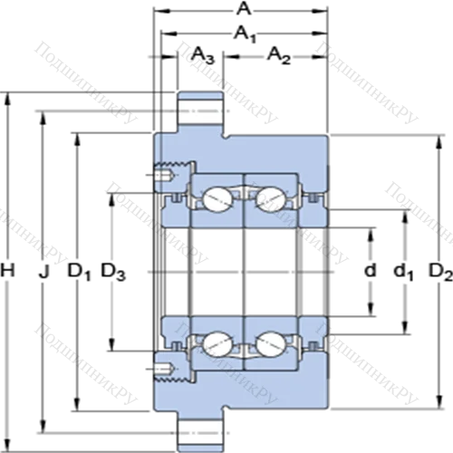 Прецизионные упорно-радиальные шарикоподшипники для винтовых передач, узел-картридж с фланцевым корпусом FBSA 209/DF