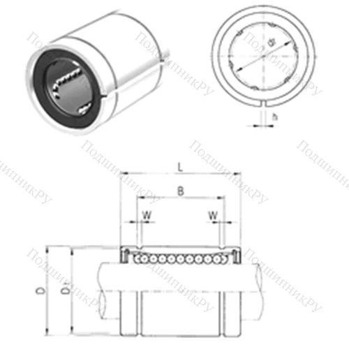 Подшипник шариковый линейный LM 12AJ