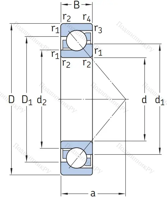 Однорядный шариковый подшипник 7312 BEGBM