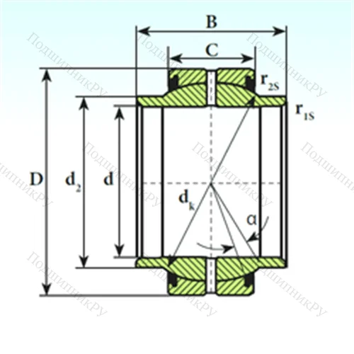 Подшипник скольжения сферический GEEM 50 ES 2RS