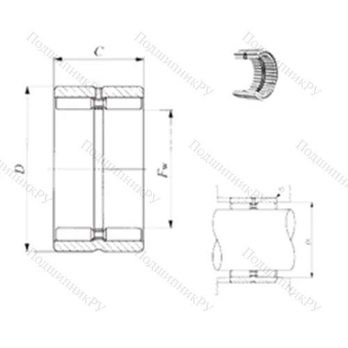 Подшипник игольчатый радиальный GBR 101812