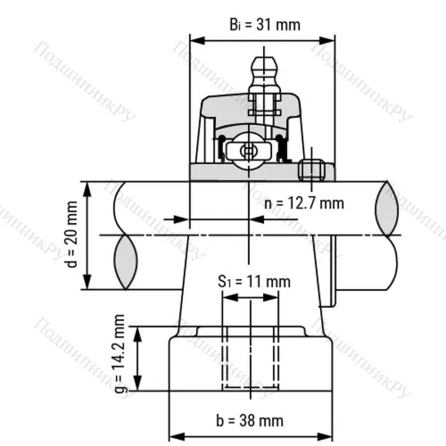 Подшипниковый узел SSUCPPL 204 - Вал: 20 мм от производителя  LPZ