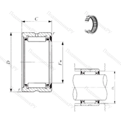 Подшипник игольчатый радиальный BR 486028 U