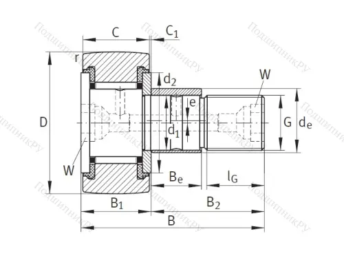 Подшипник KRE 22 PP A от производителя  INA