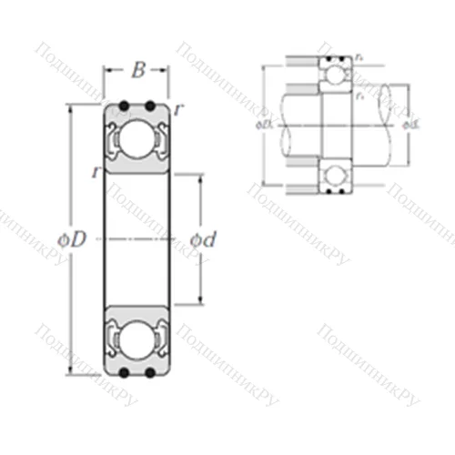 Подшипник шариковый радиальный AC-6205ZZ