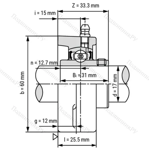 Подшипниковый узел UCFL 203 - Вал: 17 мм от производителя  LPZ