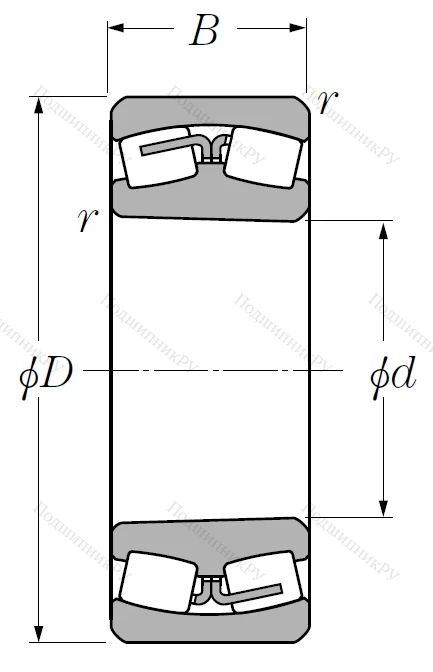 Сферический роликовый подшипник с конической посадкой на вал 22220 BKD 1