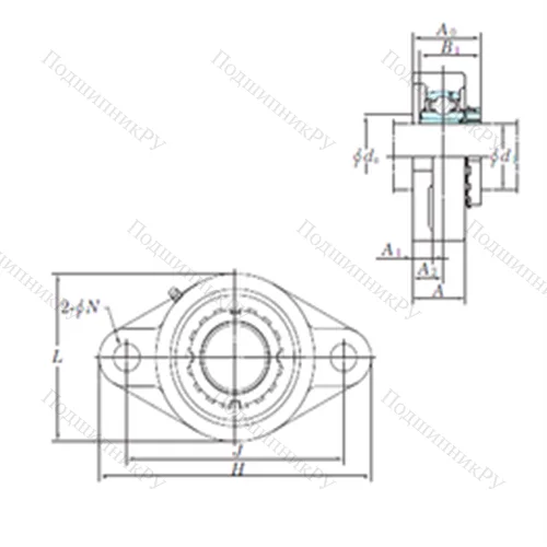 Подшипниковый узел шариковый радиальный UKFLX 08