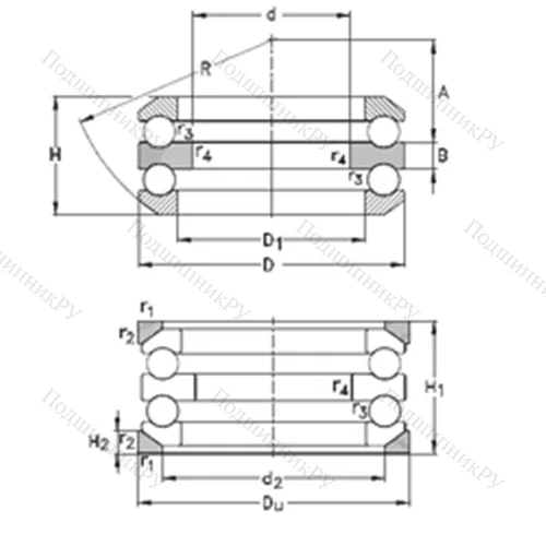 Подшипник шариковый упорный 54226-MP+U 226