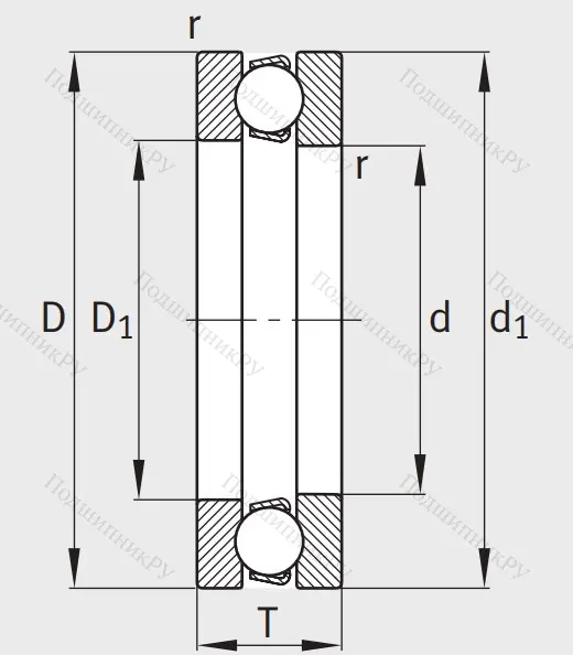 Упорный шариковый подшипник 51318