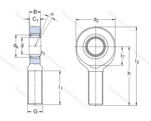 Наконечник штоков с внешней резьбой SA 10 E в Москве