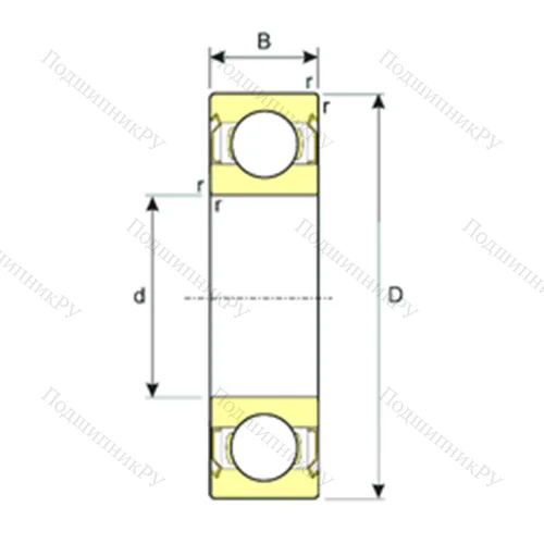 Подшипник шариковый радиальный SS 6005-2RS
