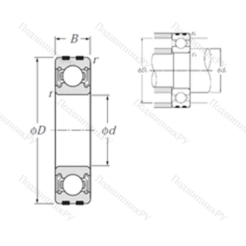 Подшипник шариковый радиальный EC-6310LLB