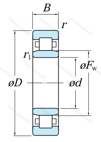 Роликовый цилиндрический подшипник NU 2309 от производителя  KOYO