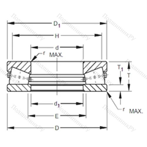 Подшипник роликовый упорный F-3172-C