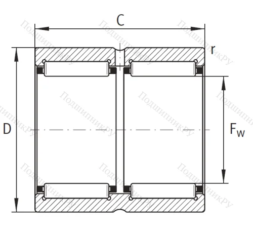 Игольчатый подшипник RNA 6915 ZW XL от производителя  INA