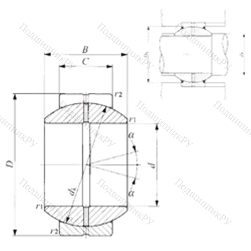 Подшипник скольжения сферический GE 80GS