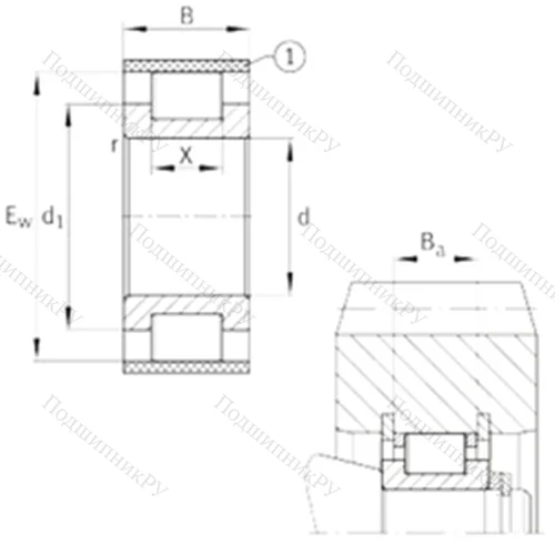 Подшипник роликовый радиальный RSL 183036-A