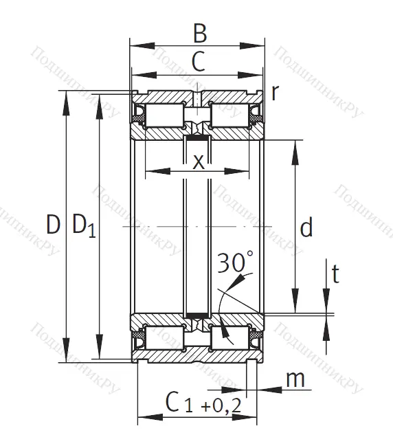 Двухрядный роликовый подшипник SL 04 5012 PP