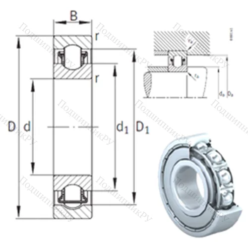 Подшипник с шариковыми роликами (ball roller) радиальный BXRE 304-2Z