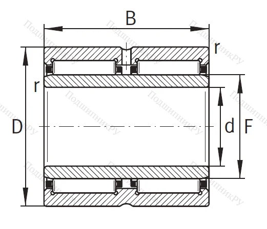 Игольчатый подшипник NA 6909 ZW XL